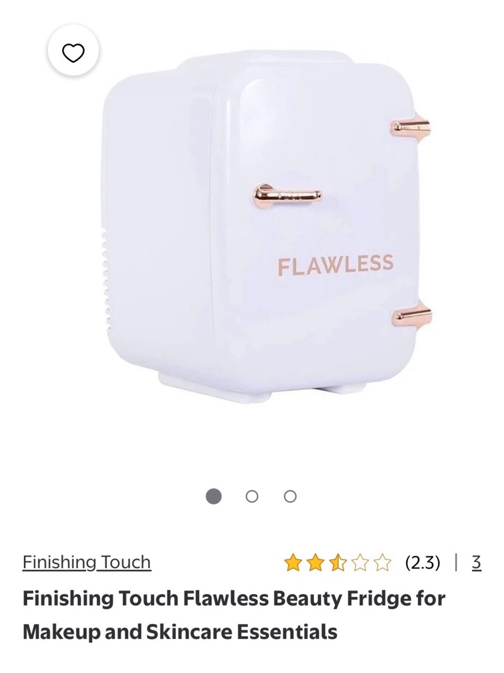 FLAWLESS White Mini Beauty Fridge with Rose Gold Accents